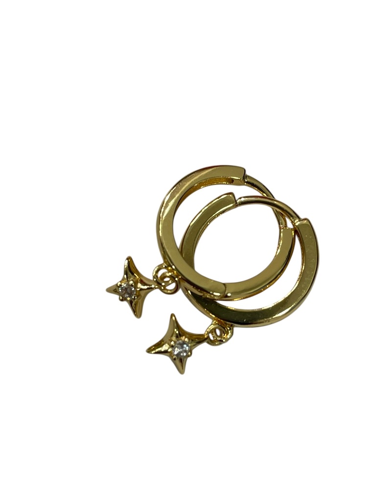 [GAR-SILA-BO-LONGUE-08] Boucles d'oreilles 'Sila' – Laiton doré 2µ – Oxyde de zirconium – By Garance