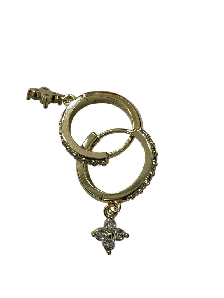 [GAR-SILA-BO-LONGUE-09] Boucles d'oreilles 'Sila' – Laiton doré 2µ – Oxyde de zirconium – By Garance