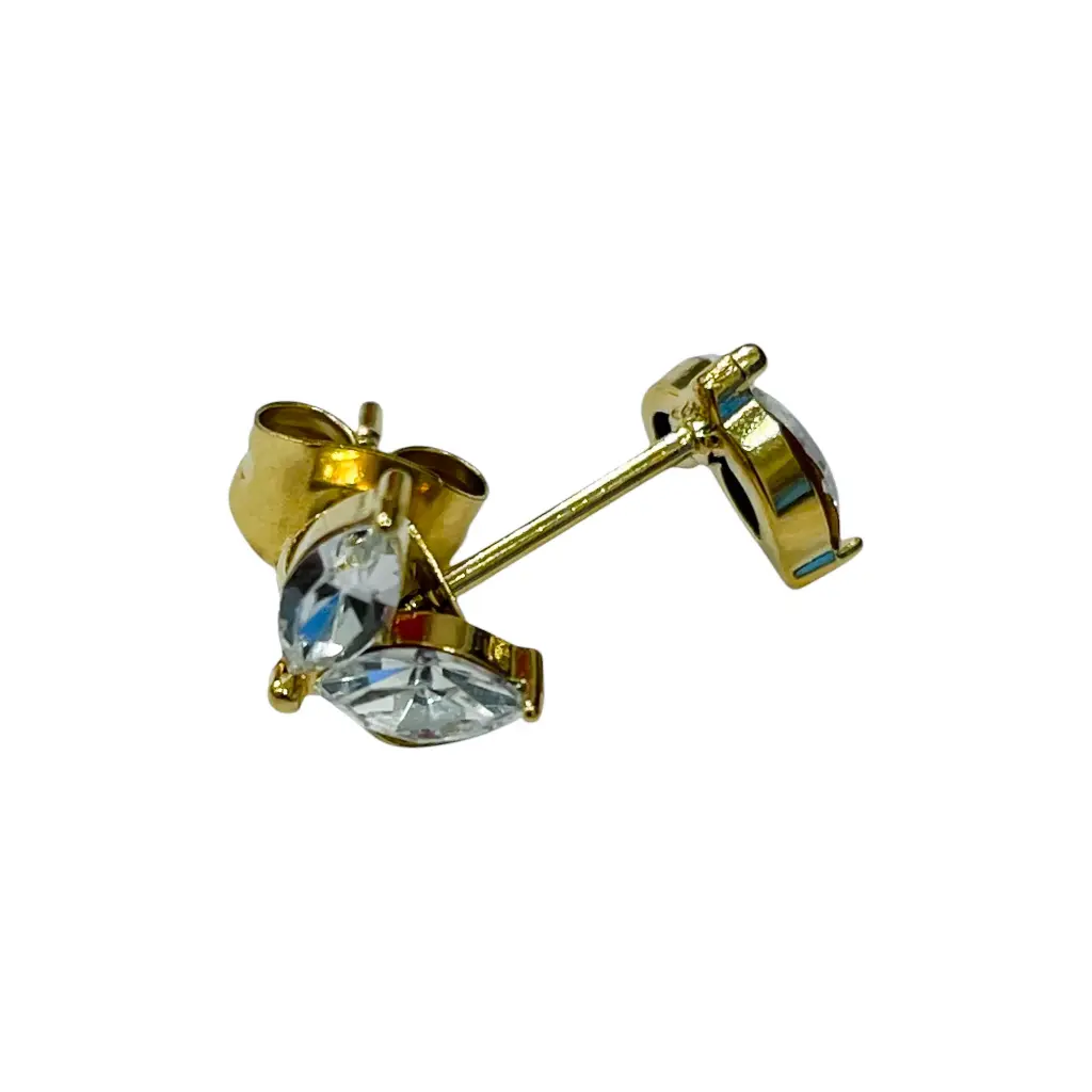 [GAR-STAN-BO-01] Puces d'oreilles 'Stan' – Acier – Oxyde de zirconium – By Garance