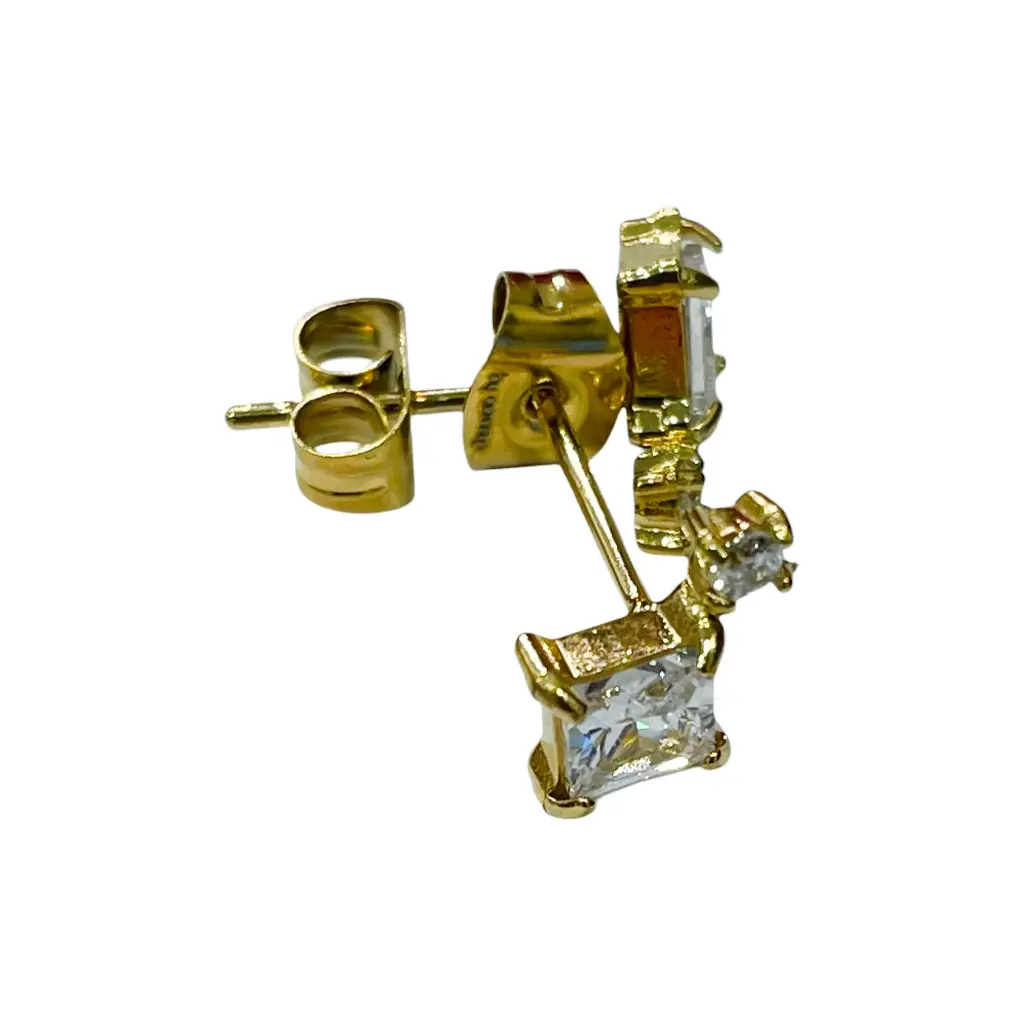 [GAR-STAN-BO-02] Puces d'oreilles 'Stan' – Acier – Oxyde de zirconium – By Garance