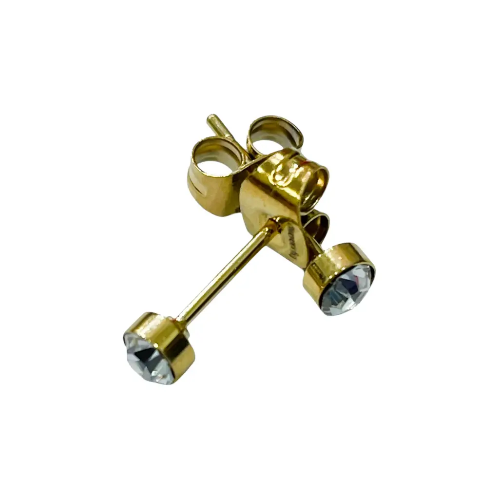 [GAR-STAN-BO-05] Puces d'oreilles 'Stan' – Acier – Oxyde de zirconium – By Garance