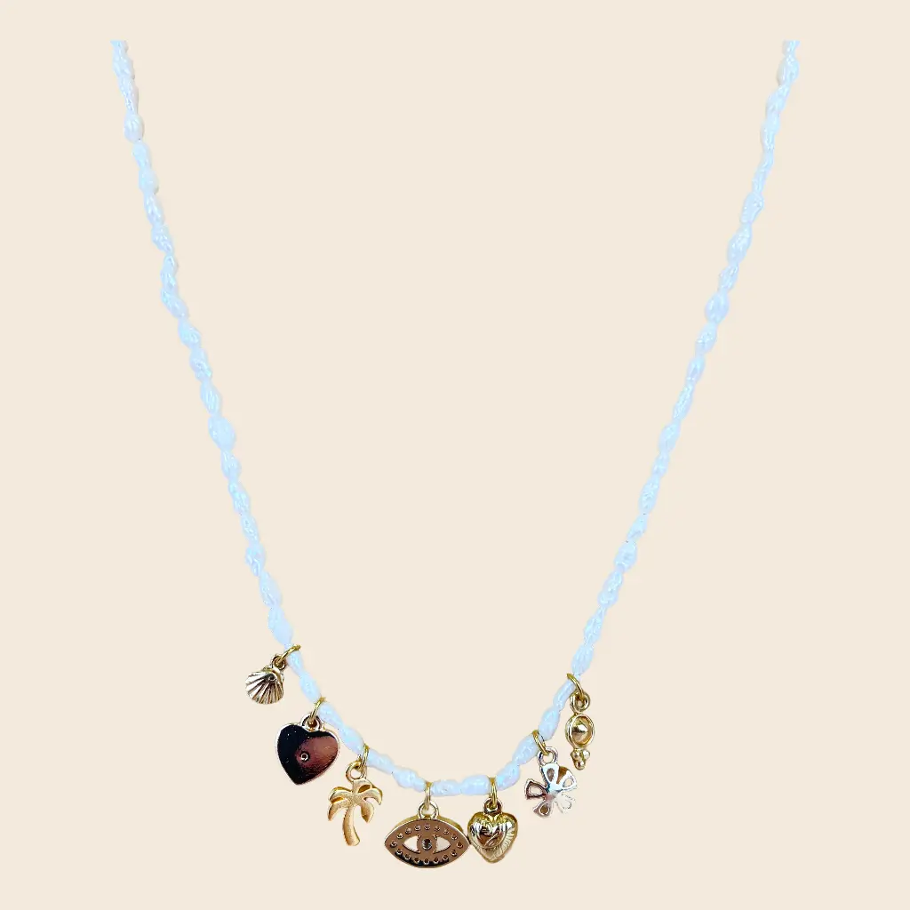 [GAR-SAFI-CO-OEIL] Collier court 'Safi' – Acier & laiton doré 2µ – By Garance