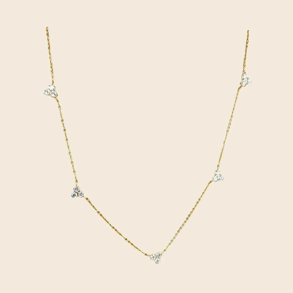 [GAR-SANA-CO-3_OXYDES] Collier court 'Sana' – Acier – Cristal de Roche – By Garance