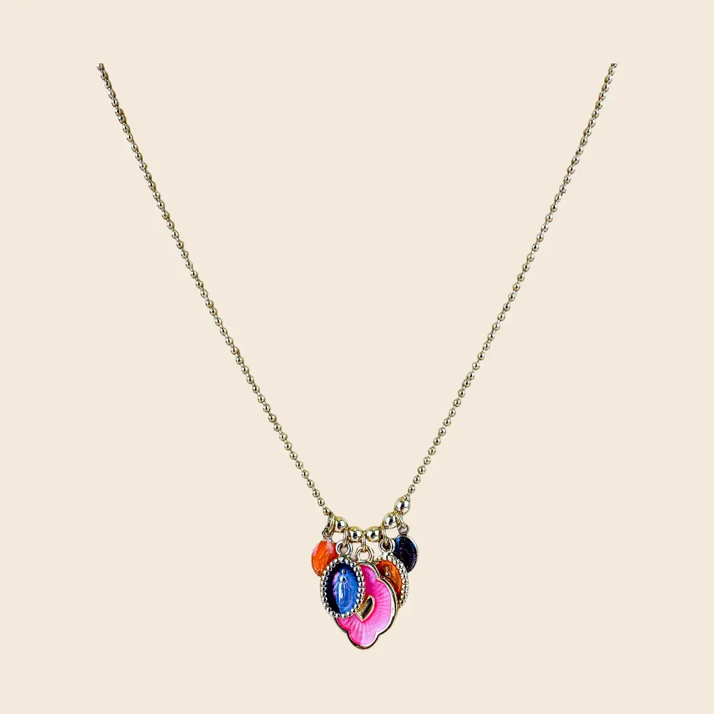 [GAR-JACK-CO-ROSE_BORDEAUX] Collier 'Jack' – Chaine acier & laiton doré 2µ – By Garance