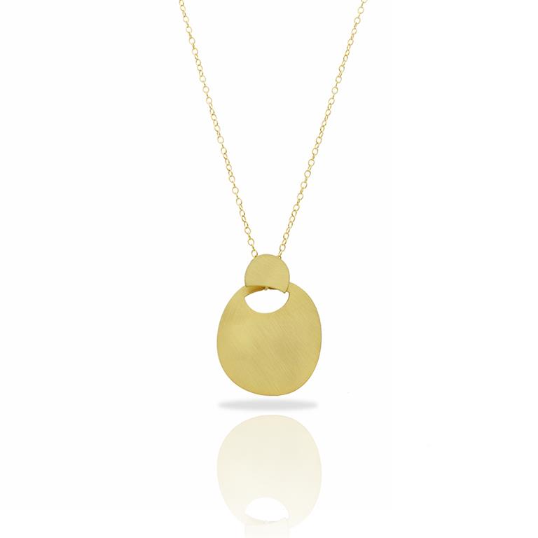 [RAS-3037028] Collier court 'MiniZen' – Laiton plaqué or – RAS