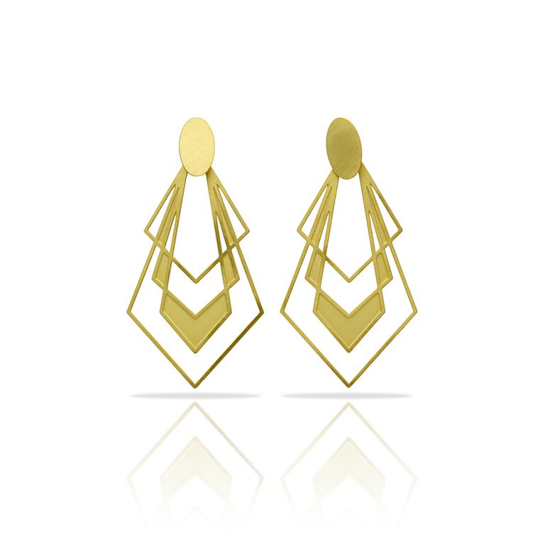[RAS-3086002] Boucles d'oreilles 'Classic Deco' – Laiton plaqué or – RAS