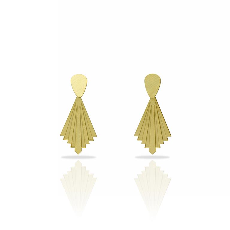 [RAS-3086007] Boucles d'oreilles 'Classic Deco' – Laiton plaqué or – RAS