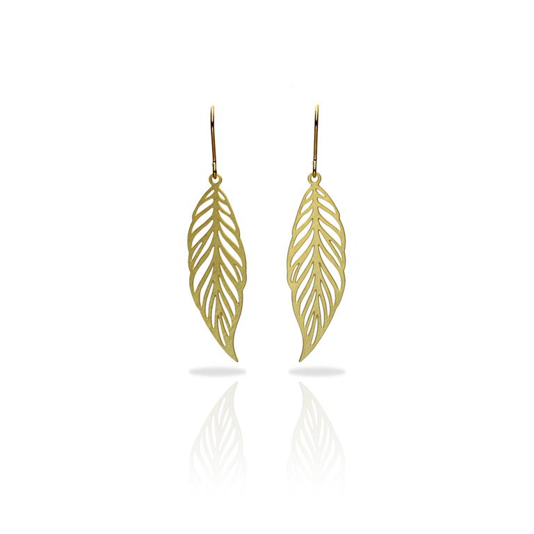 [RAS-3128001] Boucles d'oreilles 'Pluma' – Laiton plaqué or – RAS