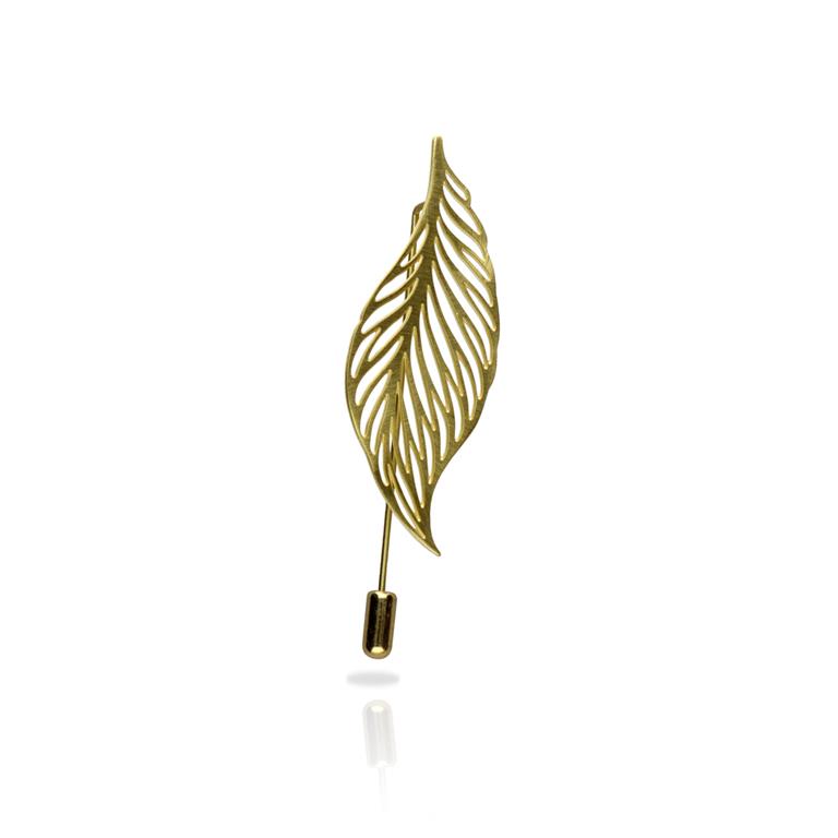 [RAS-3128003] Fibule 'Pluma' – Laiton plaqué or – RAS