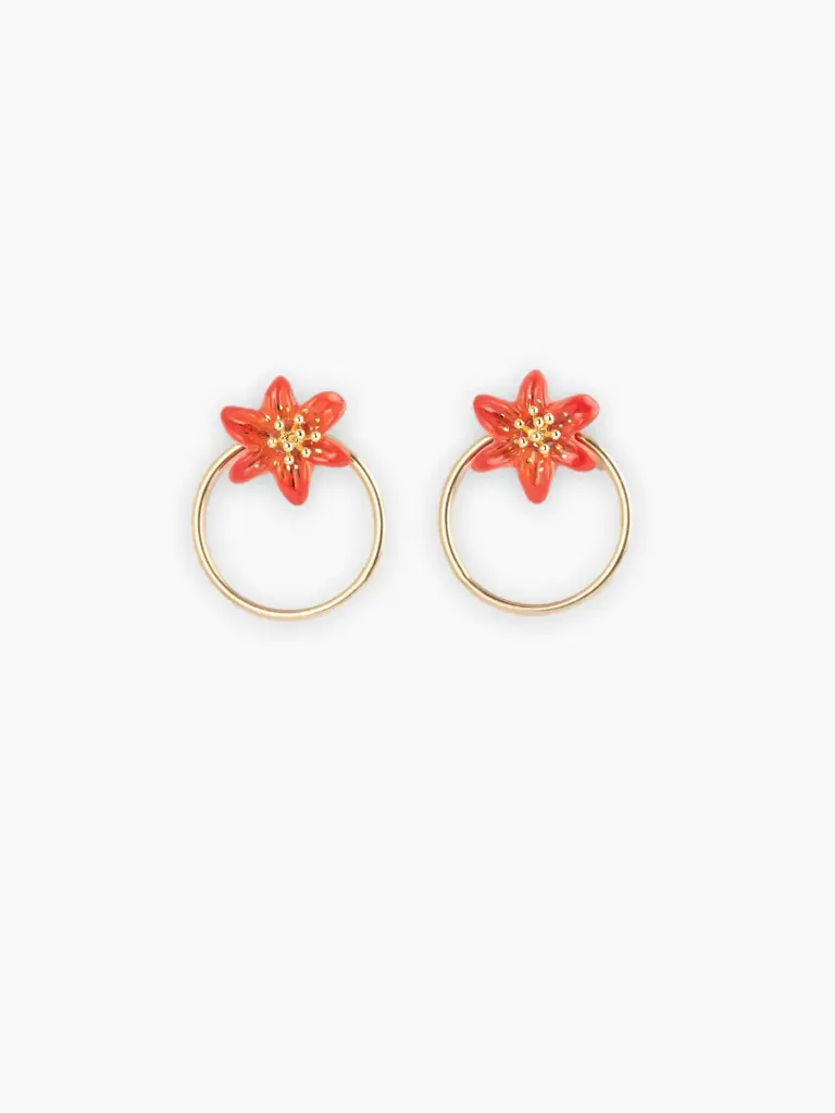 [NACH-J1062] Boucles d'oreilles rondes 'Lys Tigrée' – Nach