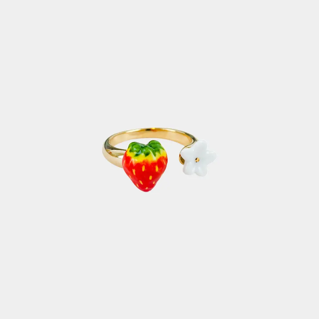 [NACH-BB250] Bague 'Fraise et Fleur de Printemps' – Nach