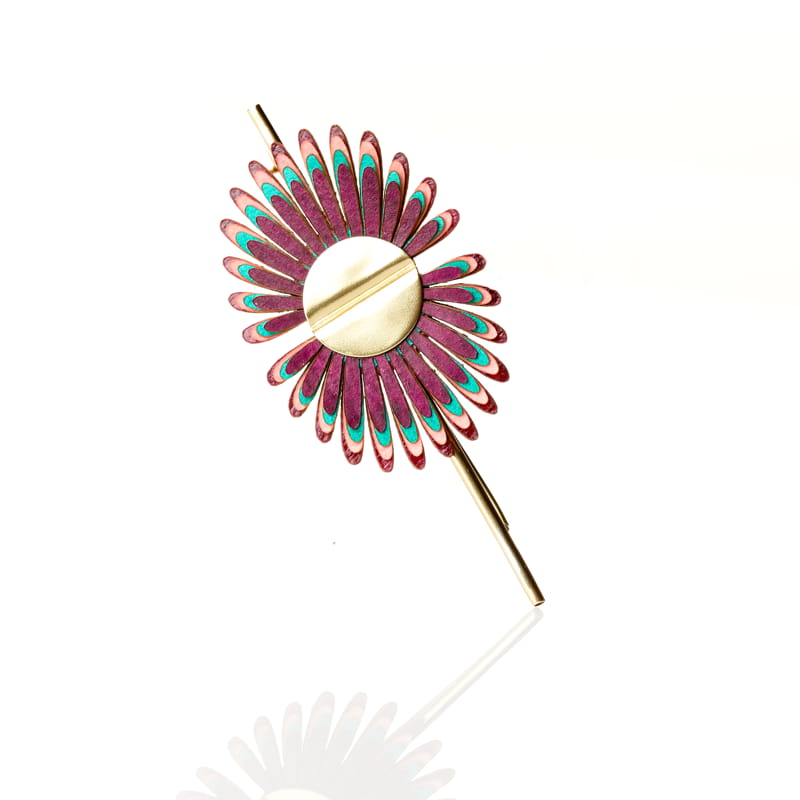 [PACA-PAL-BR006-MULT_02] Broche 'Sabal Doble' – Multicolore – Paca Peca