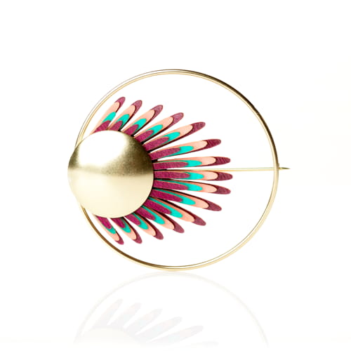 [PACA-PAL-BR003-MULT_02] Broche 'Sabal' – Multicolore – Paca Peca