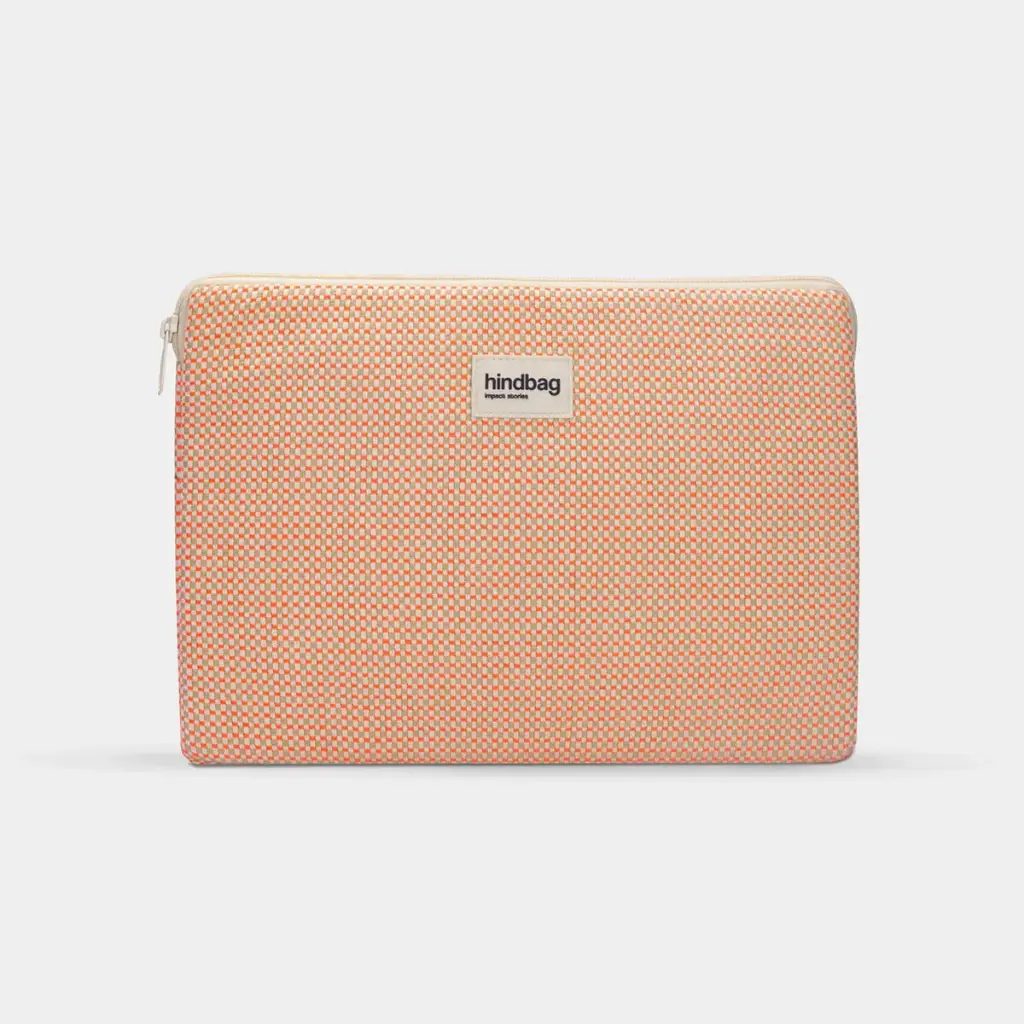 [HIND-7HINDAVA_S_TRESS_COR] Housse d'ordi 'Ava' – Taille S – Tressage corail – Hindbag