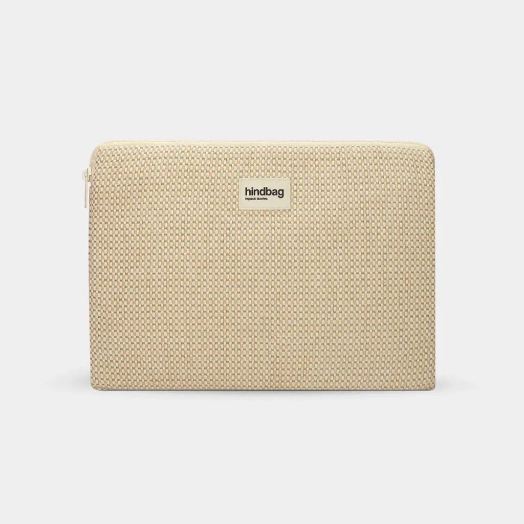 [HIND-7HINDAVA_S_TRESS_NAT] Housse d'ordi 'Ava' – Taille S – Tressage écru – Hindbag