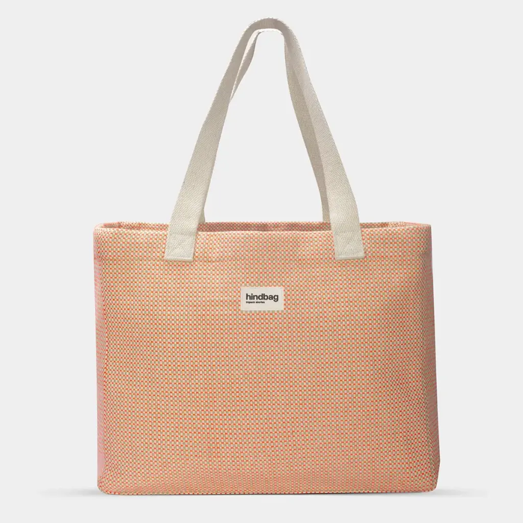 [HIND-7HINDCLAUDE_TRESS_COR] Cabas 'Claude' – Tressage corail – Hindbag
