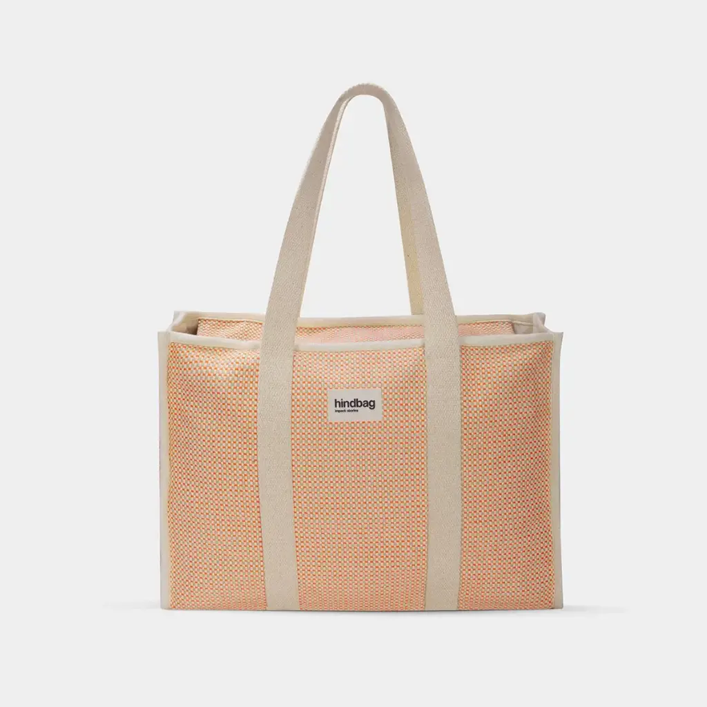 [HIND-7HINDOSC_TRESS_COR] Cabas 'Oscar' – Tressage corail – Hindbag
