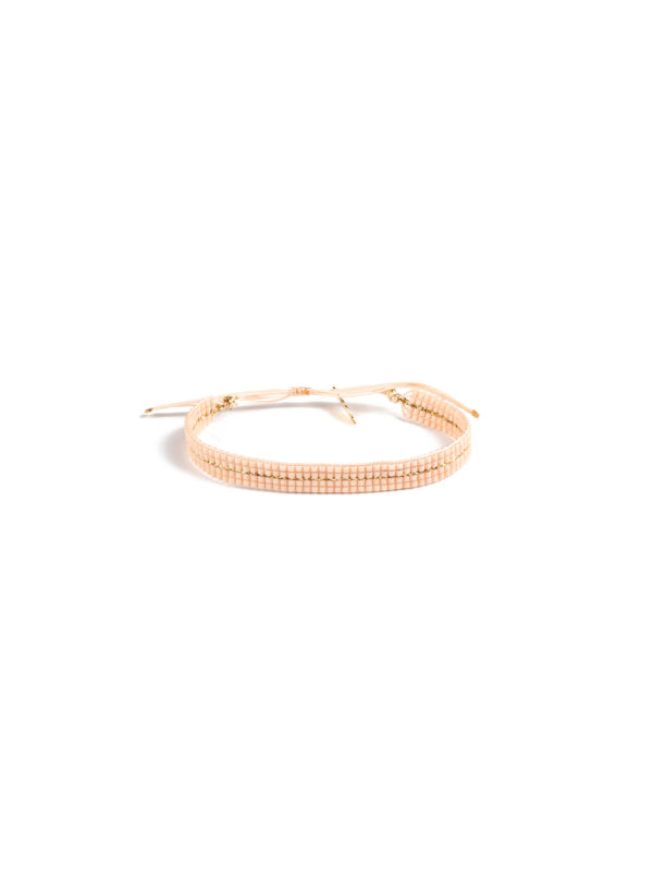 [PLUNE-BRA-ECL-12] Bracelet Eclair 4 Rangs - Perles Miyuki Nude 