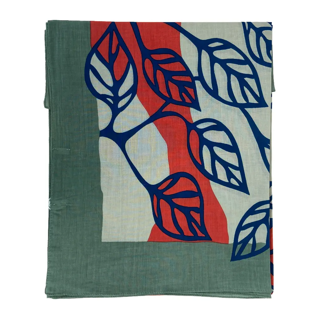 [LBV-0072] Foulard 'Palenque' – Corail – Coton bio – Les Belle Vagabondes