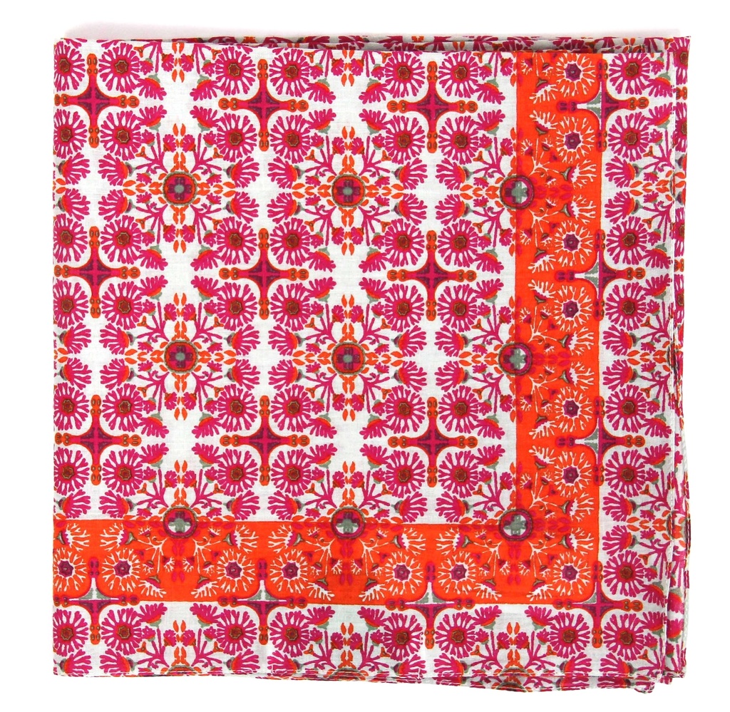 [LBV-0074] Foulard 'Tanger' – Fuchsia – Coton bio – Les Belle Vagabondes