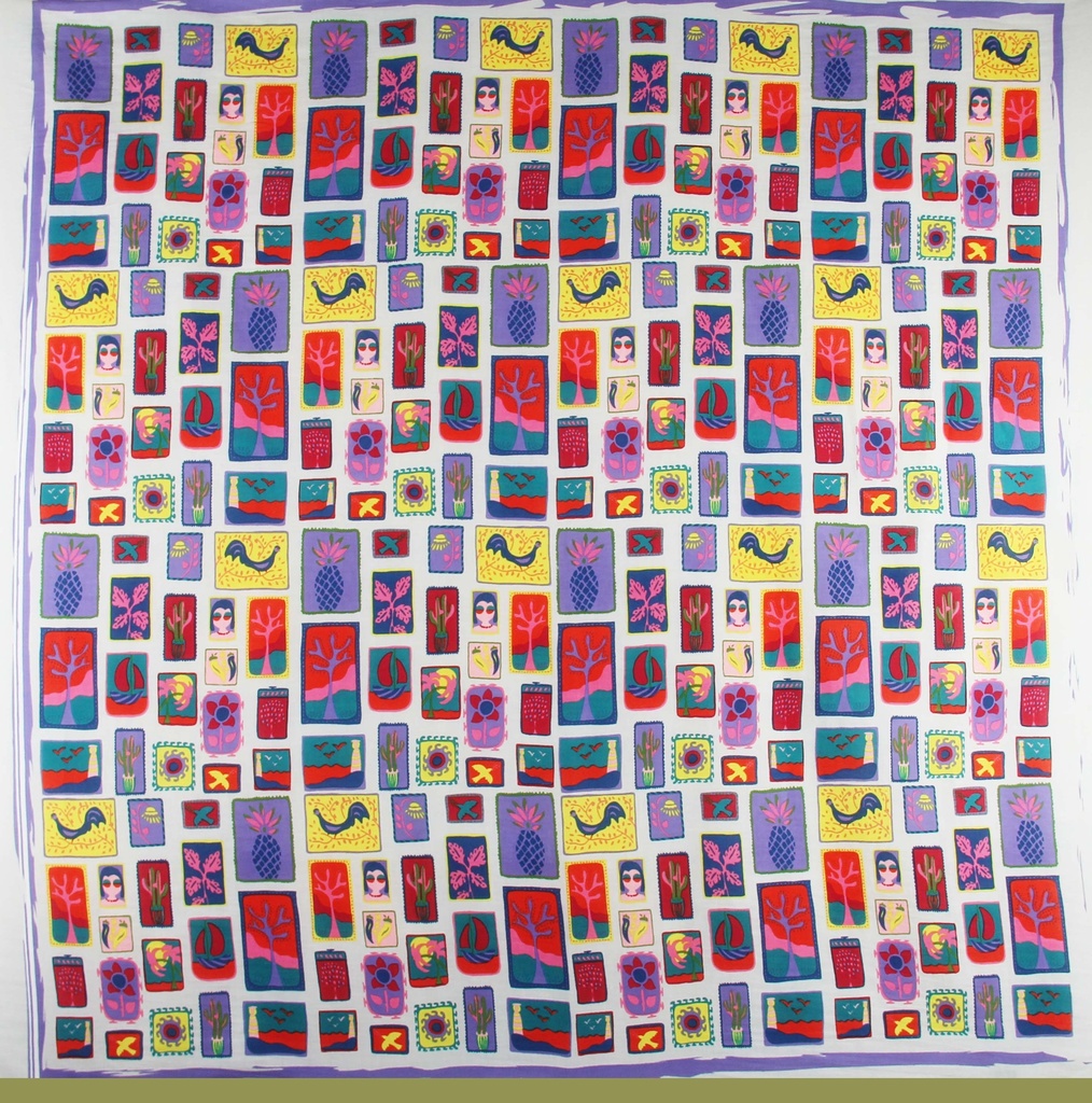 [LBV-0077] Foulard 'Holidays' – Prune – Coton bio – Les Belle Vagabondes