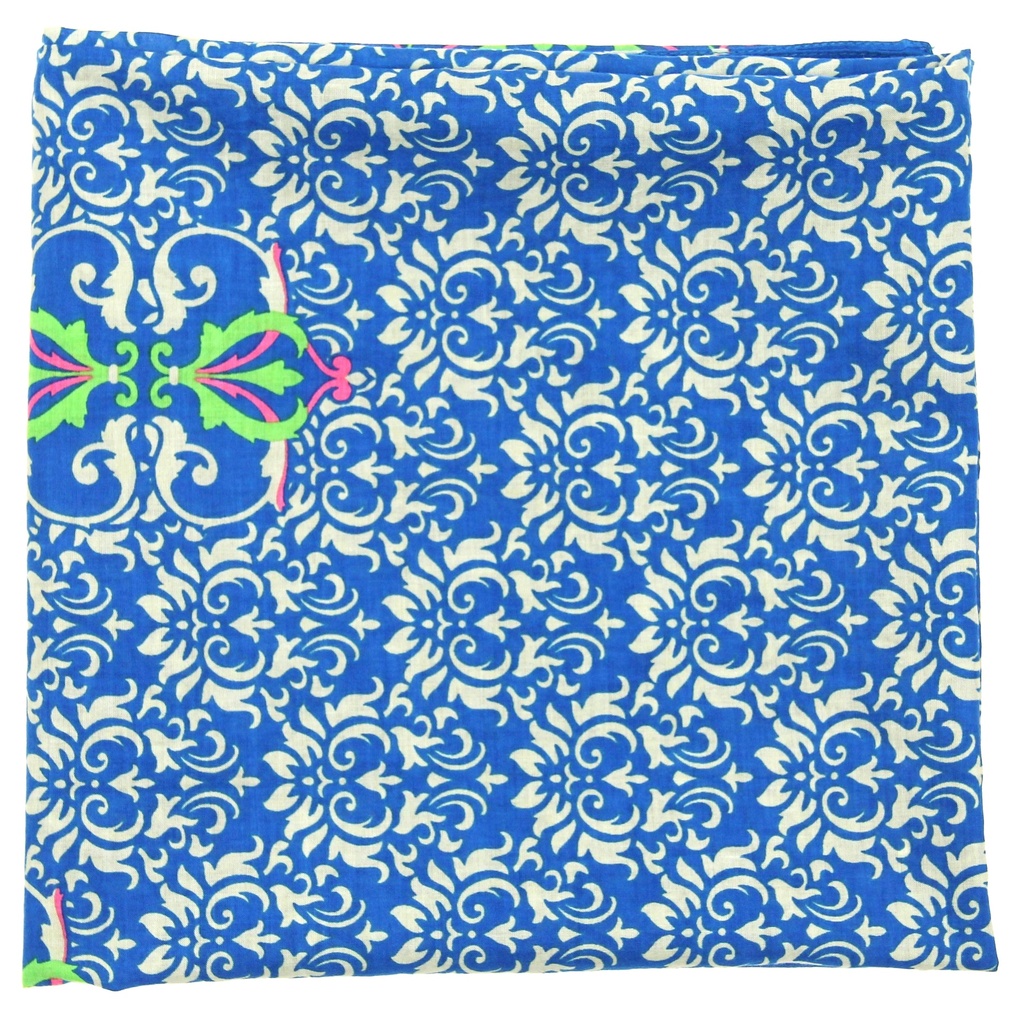 [LBV-0078] Foulard 'Palazzo Pitti' – Marine – Coton bio – Les Belle Vagabondes