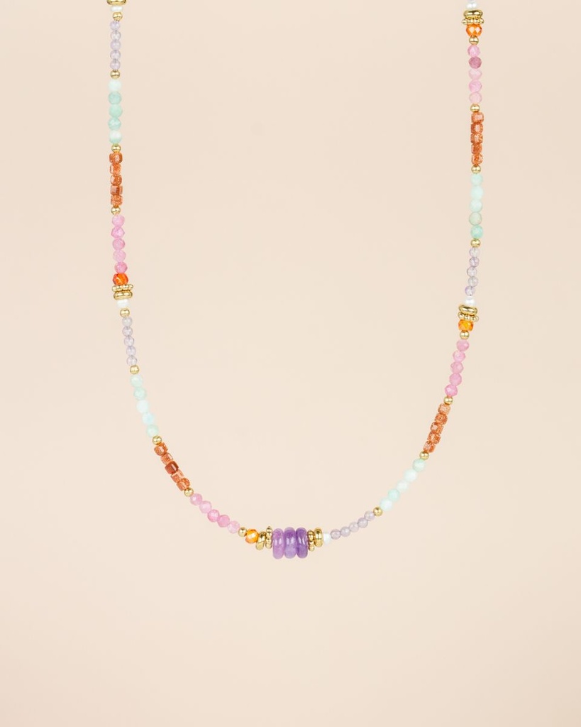 [MUJA-33031-MG-11] Collier – Acier Inoxydable – Améthyste – Muja Juma