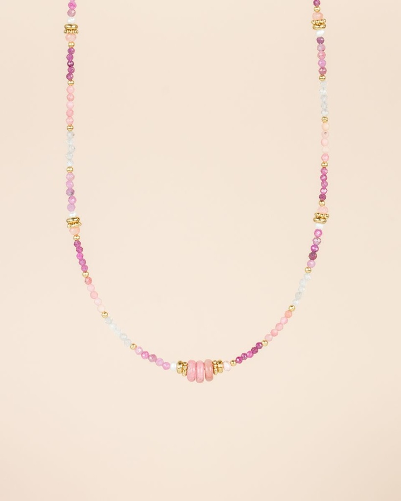 [MUJA-33031-MG-24] Collier – Acier Inoxydable – Rhodonite – Muja Juma