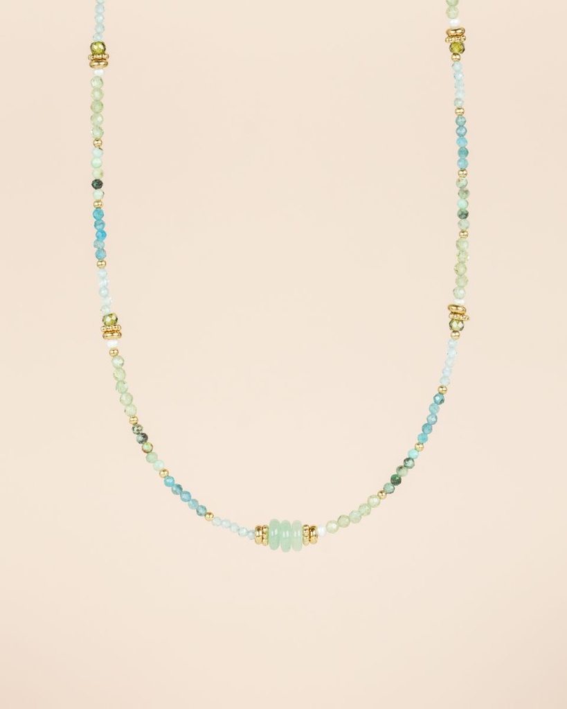 [MUJA-33031-MG-49] Collier – Acier Inoxydable – Aventurine – Muja Juma