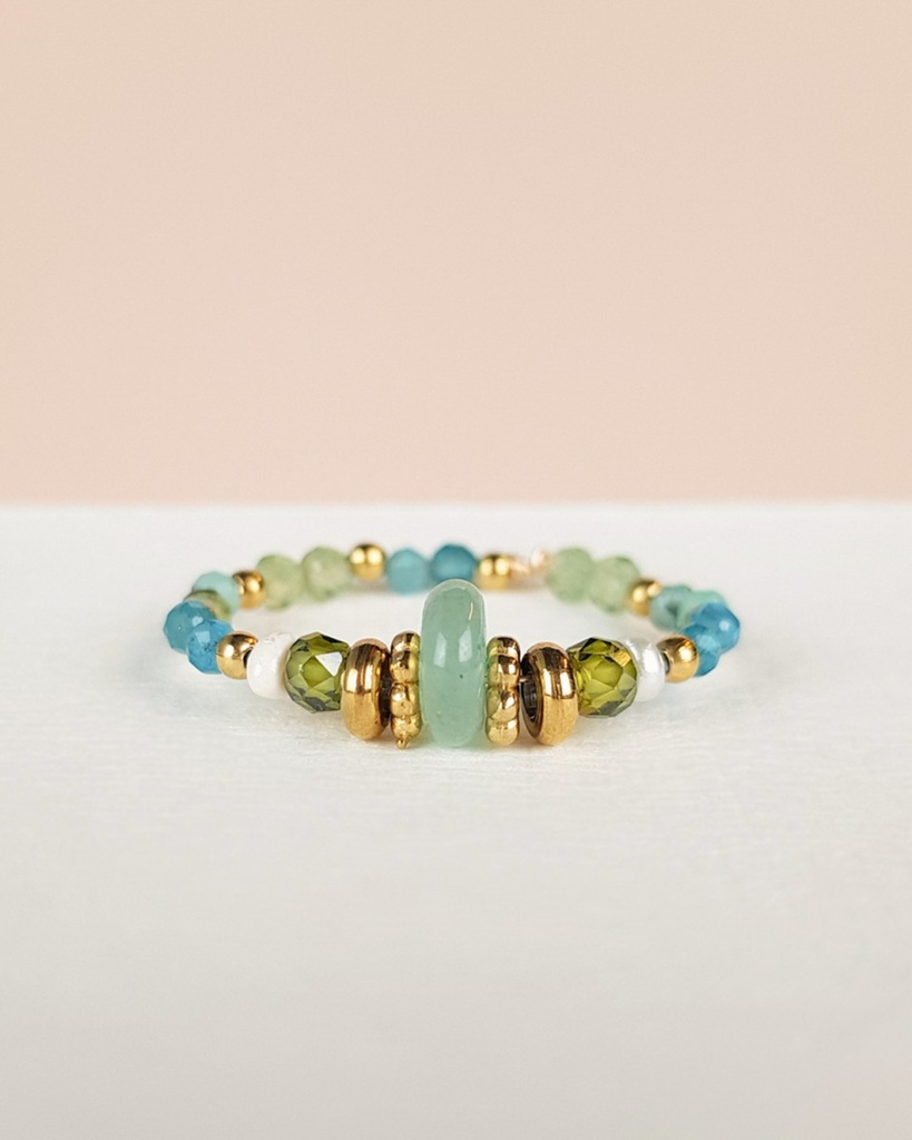[MUJA-44011-MG-49] Bague – Acier Inoxydable – Apatite – Muja Juma