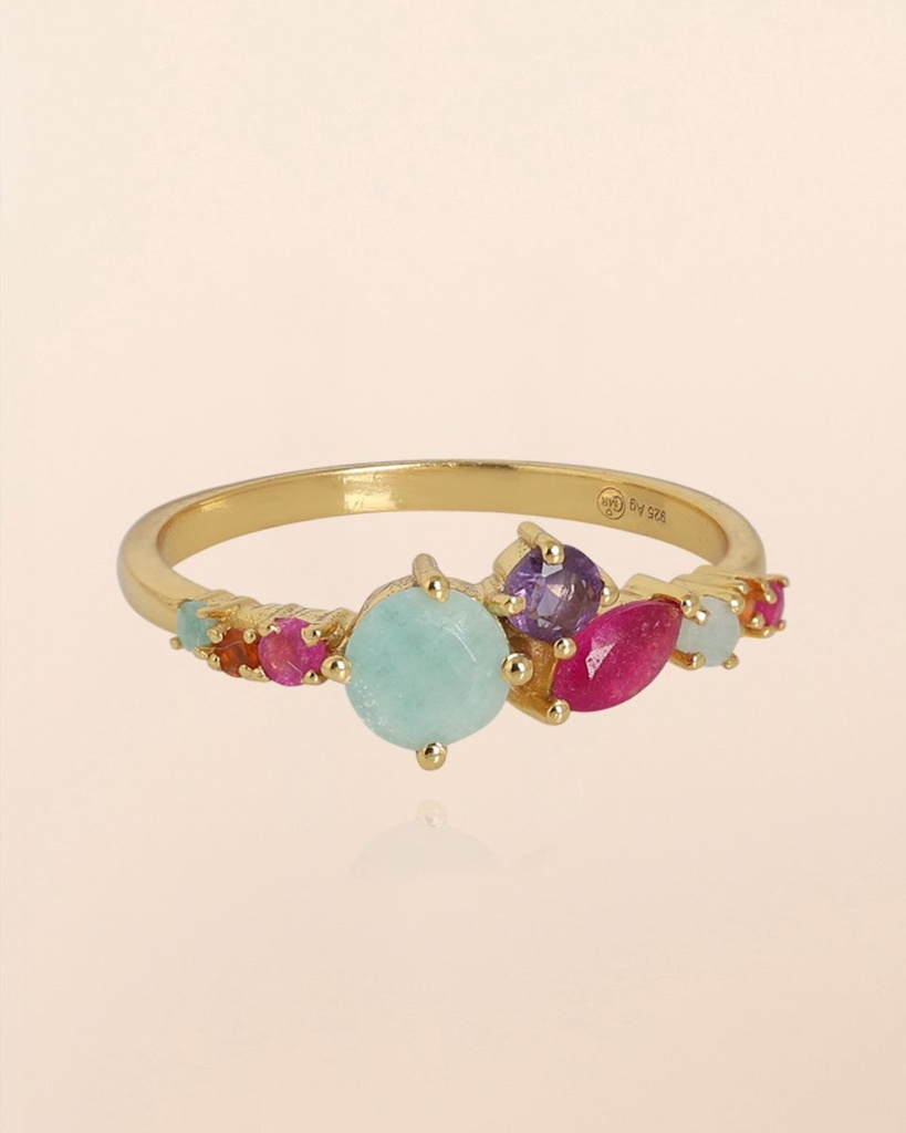 [MUJA-4830-GB-5-054] Bague 'Phoebe' – Plaqué Or – Amazonite – Muja Juma
