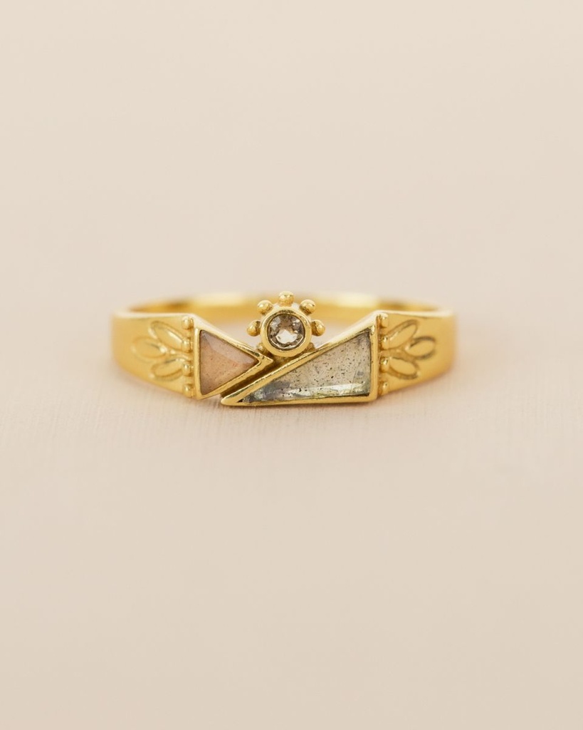 [MUJA-4832-GB-2-056] Bague 'Leda' – Plaqué Or – Labradorite – Muja Juma