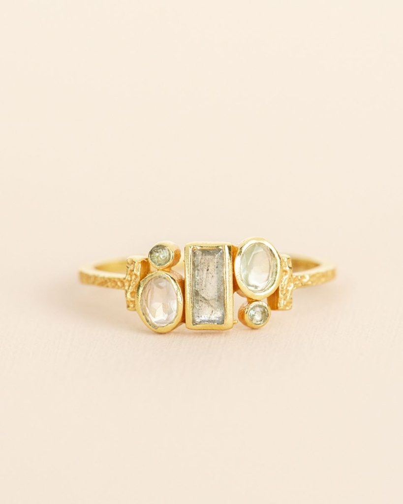[MUJA-4885-GB-2-054] Bague 'Samah' – Plaqué Or – Labradorite – Muja Juma