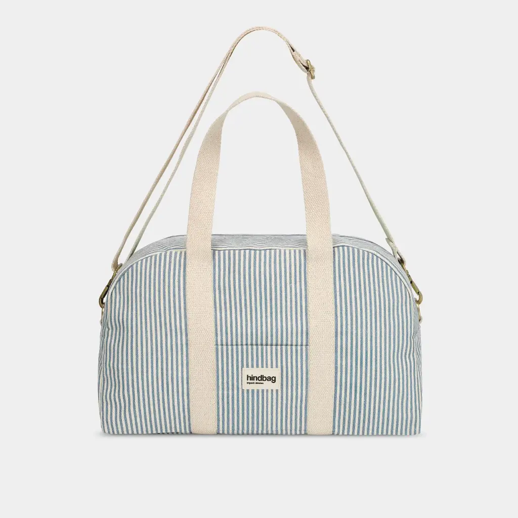 [HIND-7HINDCHARLIE_RAYF_BLEU] Sac bowling 'Charlie' – Rayures bleu – Hindbag