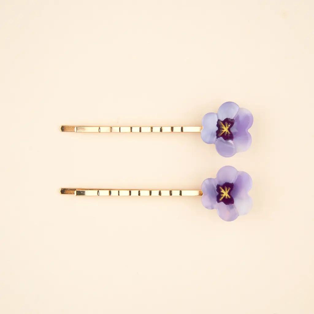 [COU-DUOBARRETTESPENSEES] Duo de barrettes 'Pensées' – Coucou Suzette