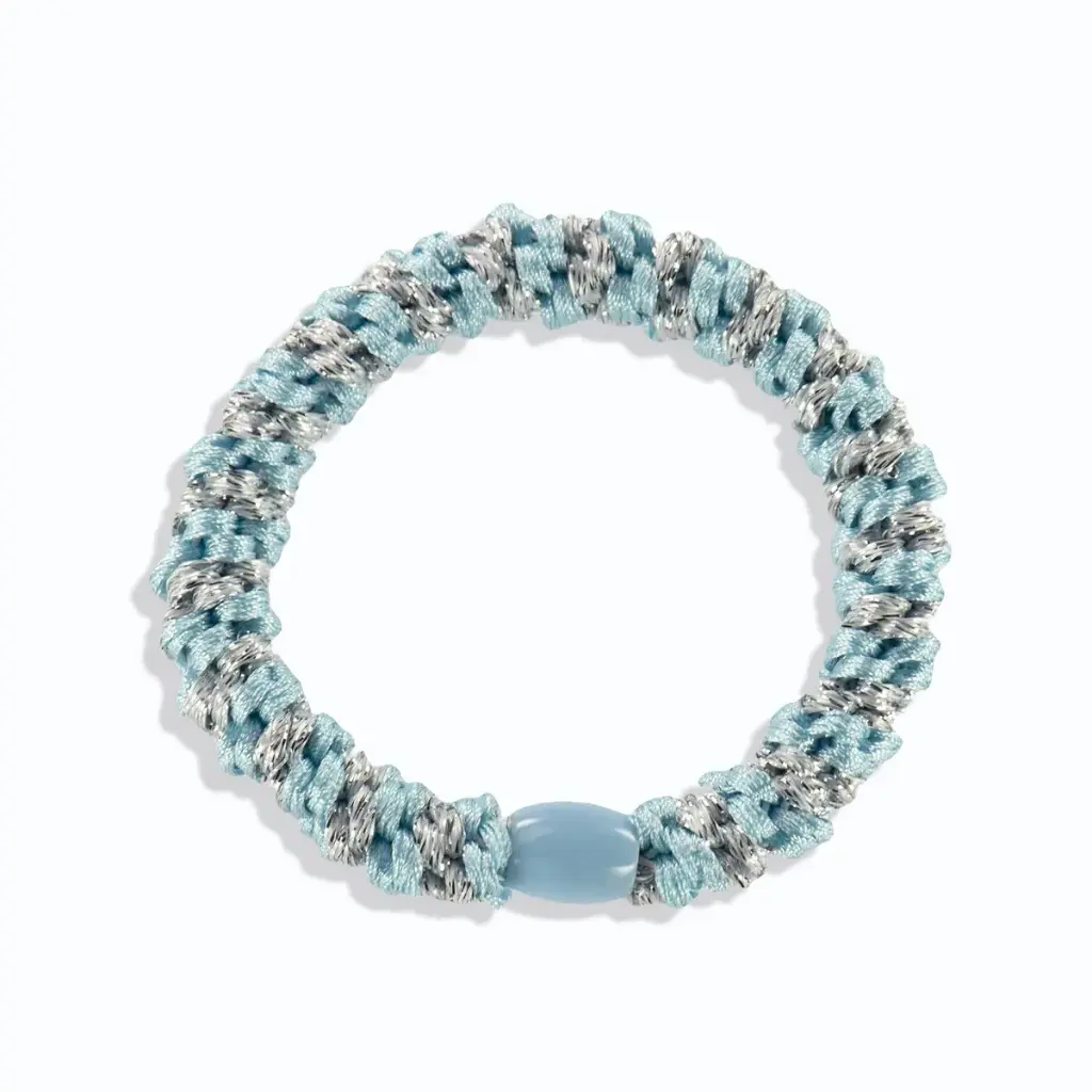 [KNKK-21758] Élastique – Classique – Bleu clair & argent – Rayé – Kknekki