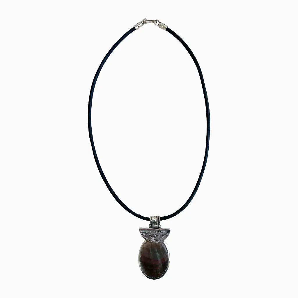 [COAR-0029] Collier touareg – Argent 835 – Nacre [0029]