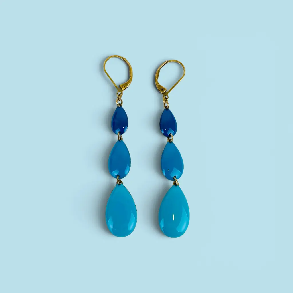 [BLAISE-RUM-R4.4.1] Boucles d'oreilles 'Rumba – Caraïbe' – Amélie Blaise