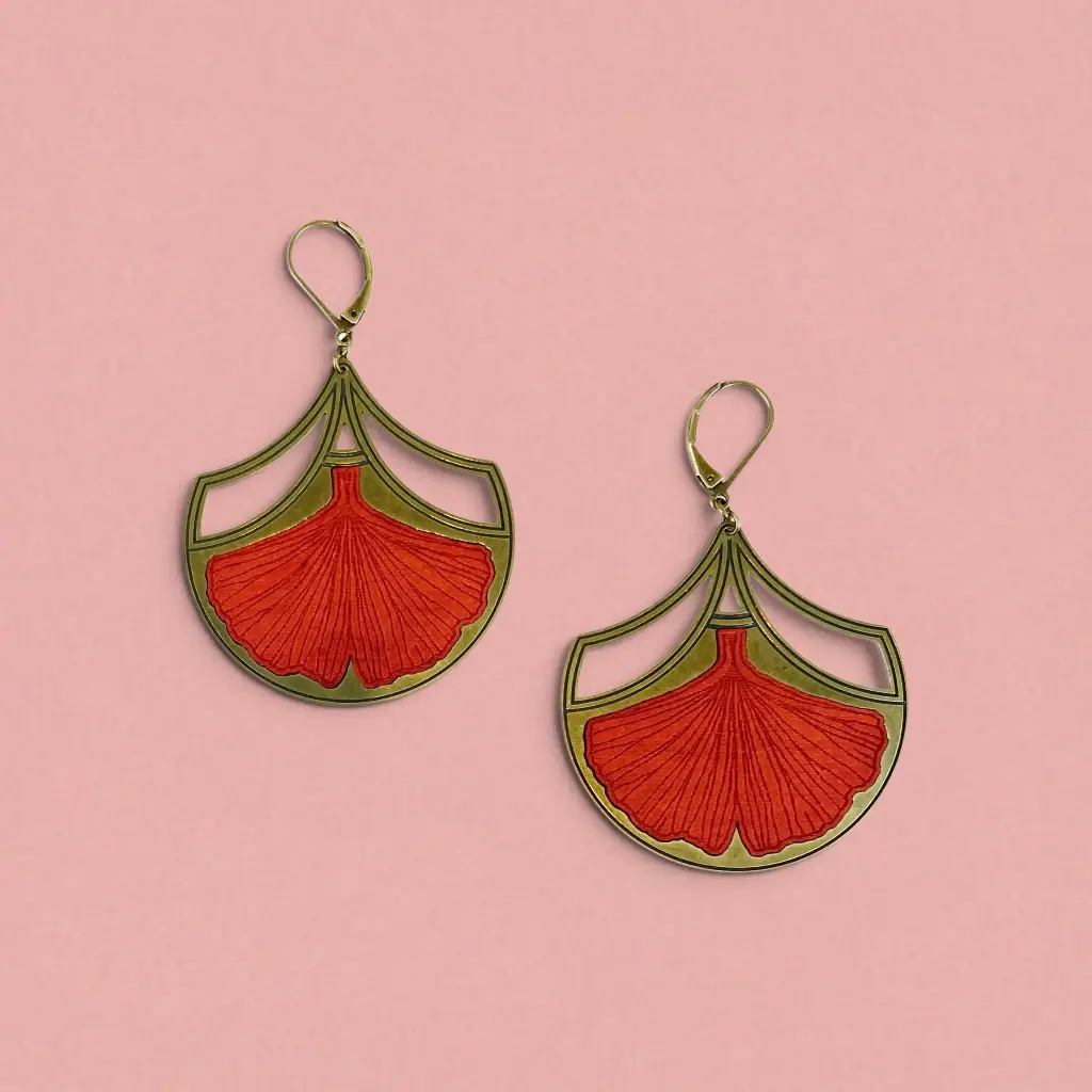 [BLAISE-CLA-0419] Boucles d'oreilles 'Classiques – Gingko' – Amélie Blaise