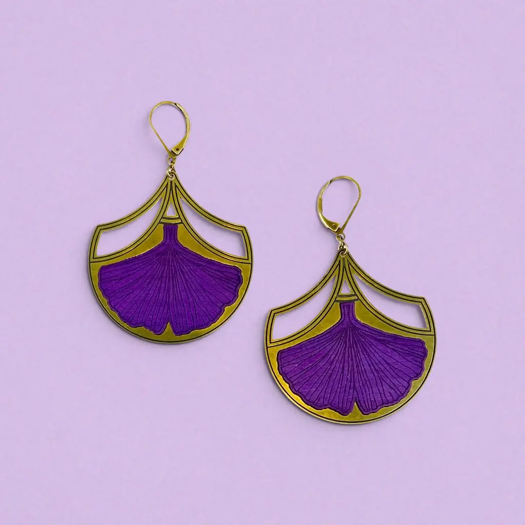 [BLAISE-CLA-0420] Boucles d'oreilles 'Classiques – Gingko' – Amélie Blaise