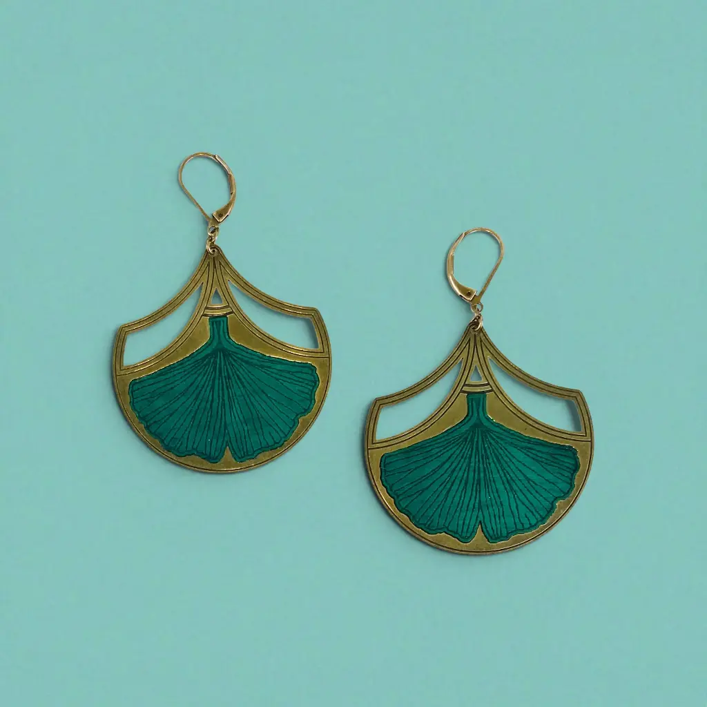 [BLAISE-CLA-0421] Boucles d'oreilles 'Classiques – Gingko' – Amélie Blaise