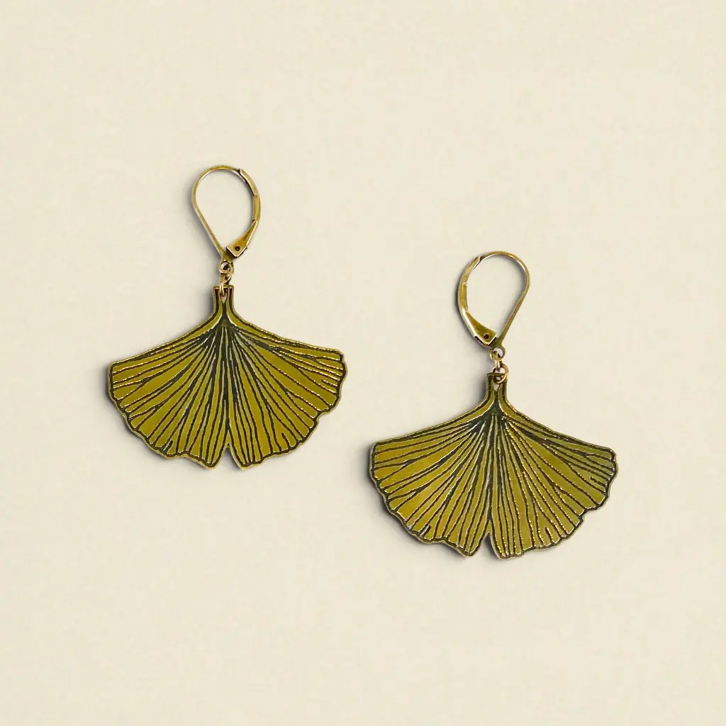 [BLAISE-CLA-0422] Boucles d'oreilles 'Classiques – Gingko' – Amélie Blaise