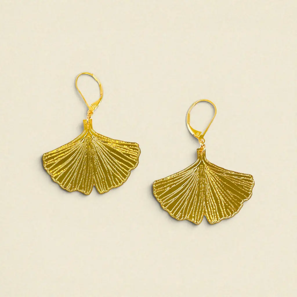 [BLAISE-CLA-0423] Boucles d'oreilles 'Classiques – Gingko' – Amélie Blaise