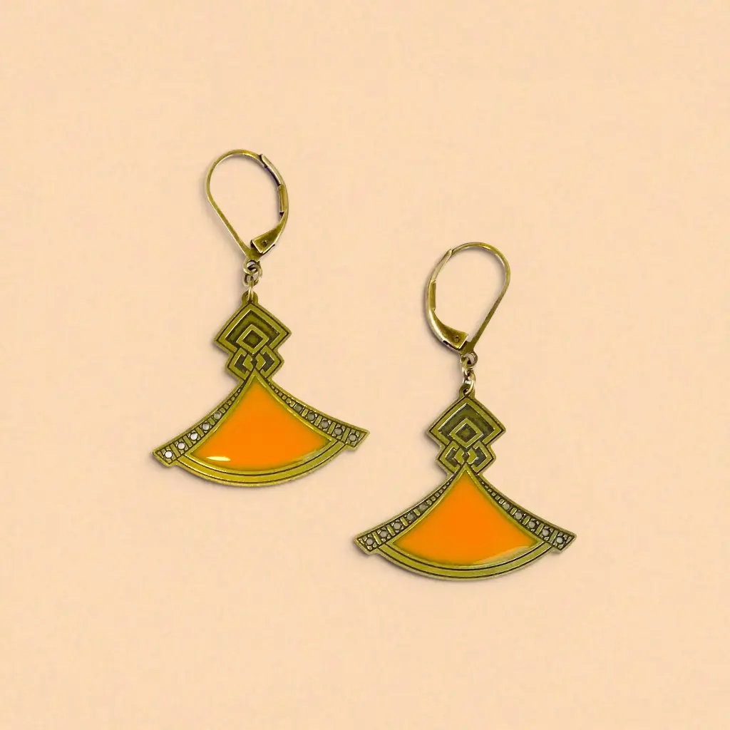 [BLAISE-CLA-0426] Boucles d'oreilles 'Classiques – Kimono' – Mangue – Amélie Blaise