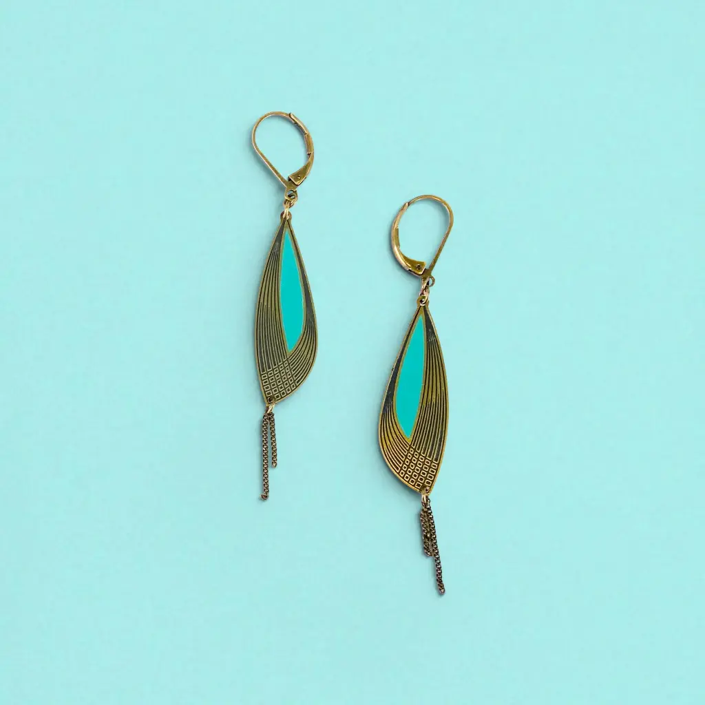 [BLAISE-CLA-0429] Boucles d'oreilles 'Classiques – Pétale' – Céladon – Small – Amélie Blaise