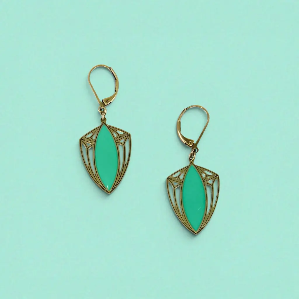 [BLAISE-CLA-0433] Boucles d'oreilles 'Classiques – Fantasy' – Vert véronèse – Amélie Blaise