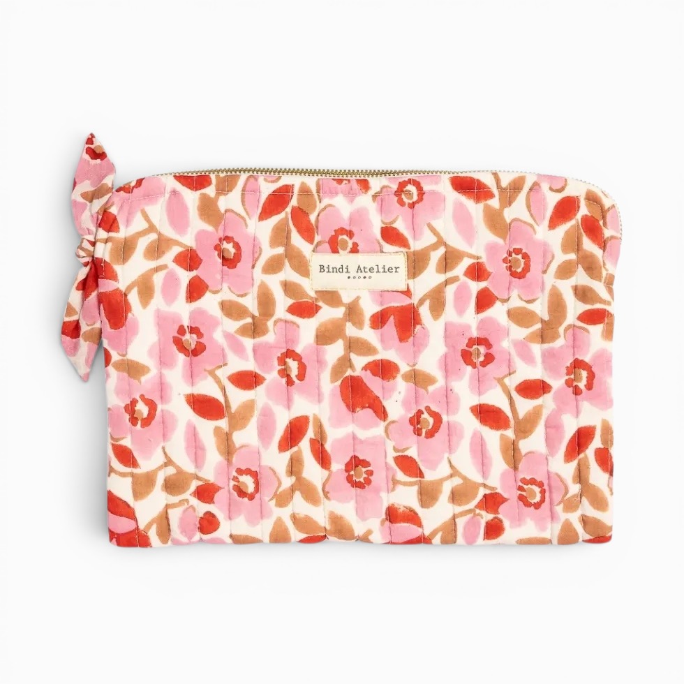 [BIND-PP_AME_PIN] Pochette plate / Ipad 'Amelia Pink' – Bindi Atelier