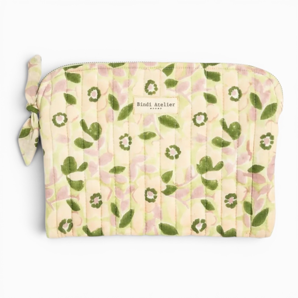 [BIND-PP_AME_GRE] Pochette plate / Ipad 'Amelia Green' – Bindi Atelier