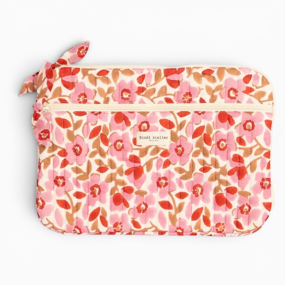 [BIND-PO15_AME_PIN] Pochette d'ordinateur (15 pouces) 'Amelia Pink' – Bindi Atelier