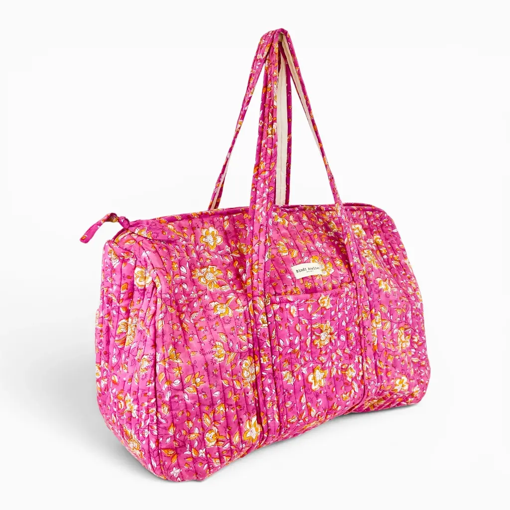 [BIND-SW_FOS_PIN] Sac week-end 'Folk Story Pink' – Bindi Atelier